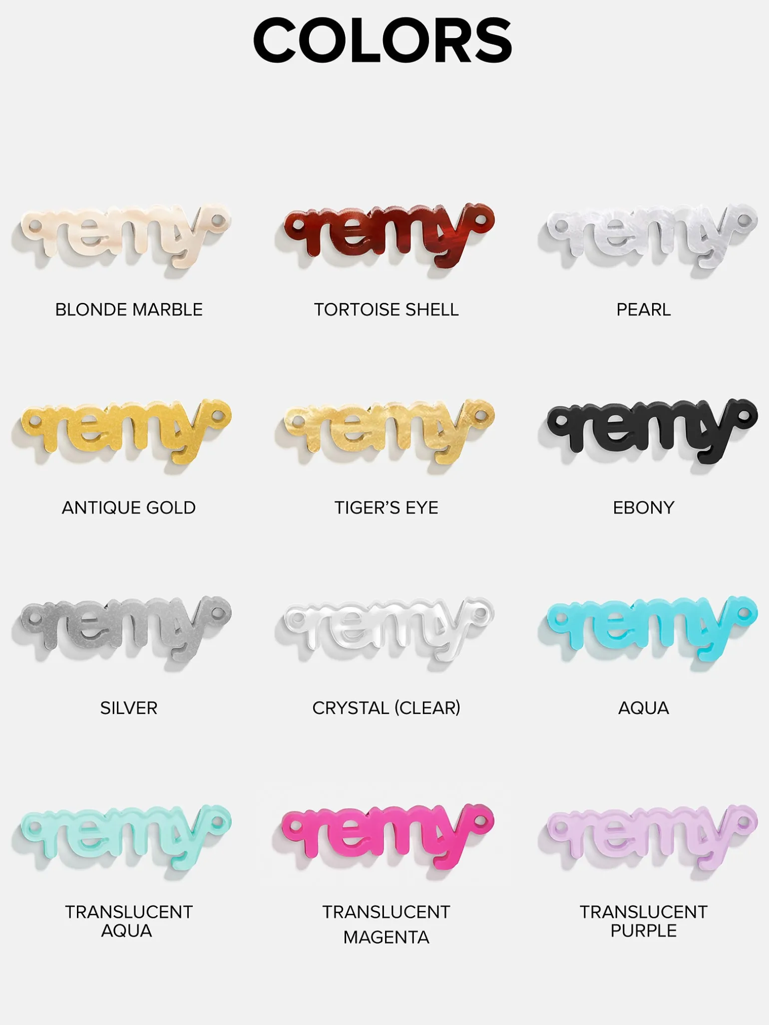 Acrylic Custom Nameplate Necklace