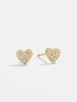 Adrianna 18K Gold Vermeil Earrings - Pavé Heart