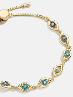 Aisha Evil Eye Bracelet - Gold/Blue