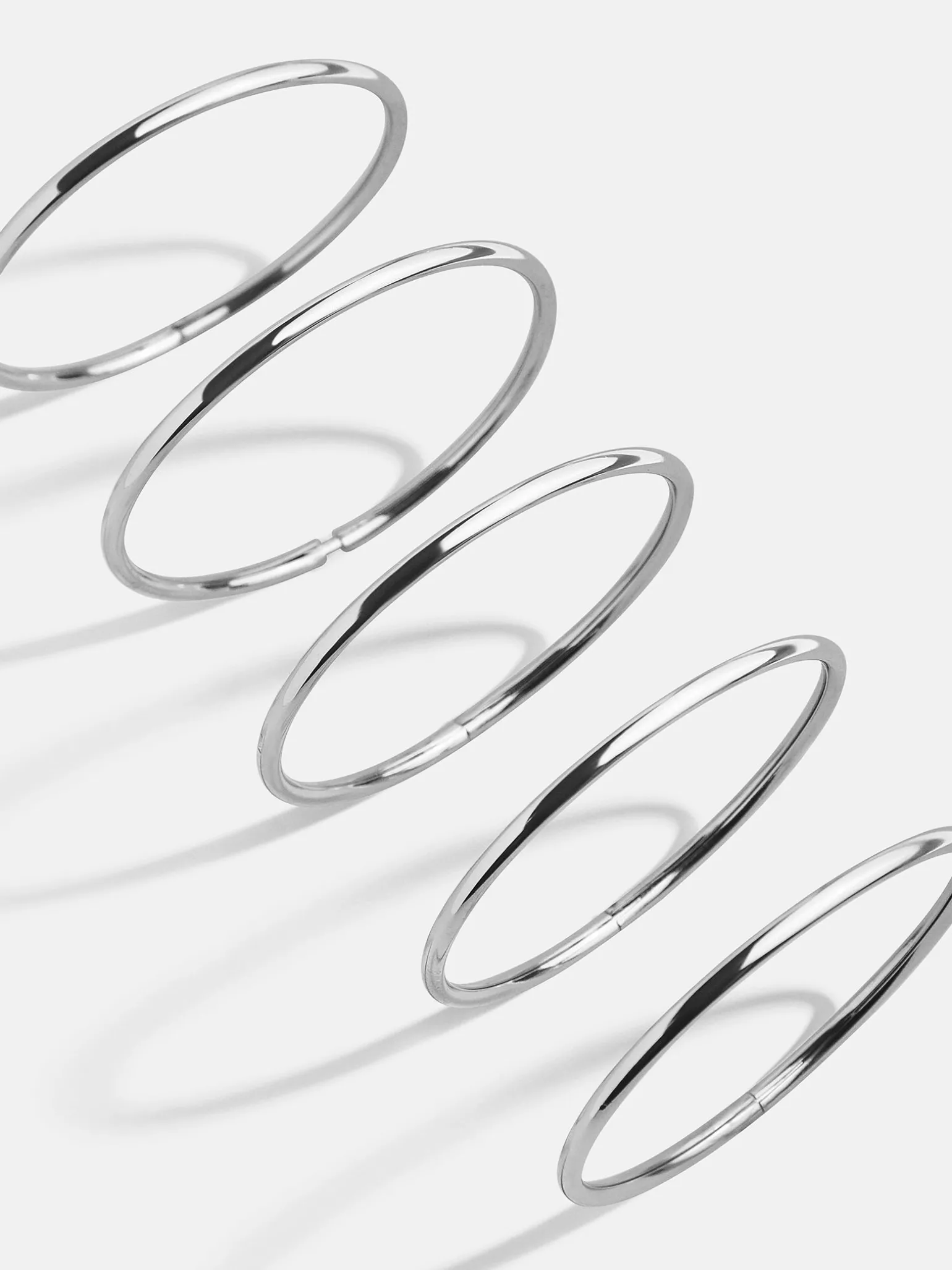 Alexia Bangle Bracelet Set - Silver