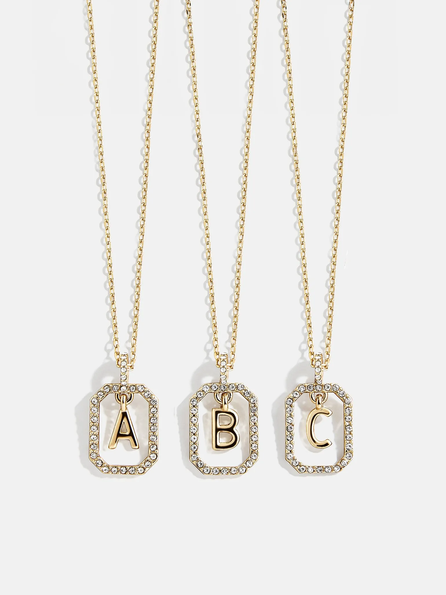 Alicia Initial Necklace - Gold/Pavé