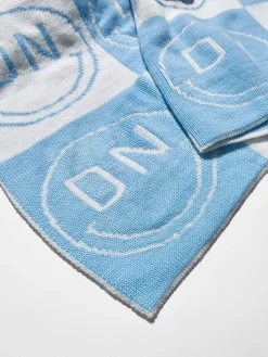 All Smiles Custom Blanket - Light Blue/White