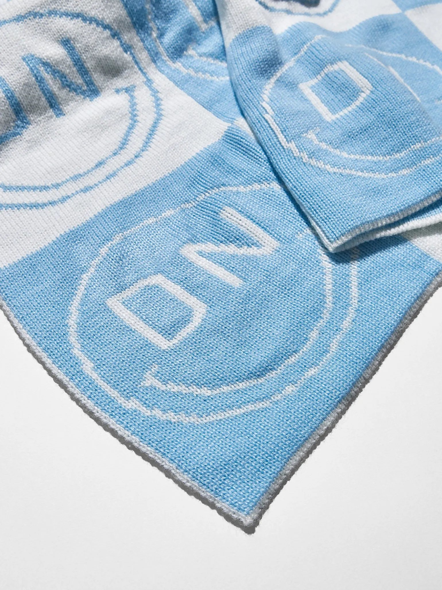 All Smiles Custom Blanket - Light Blue/White