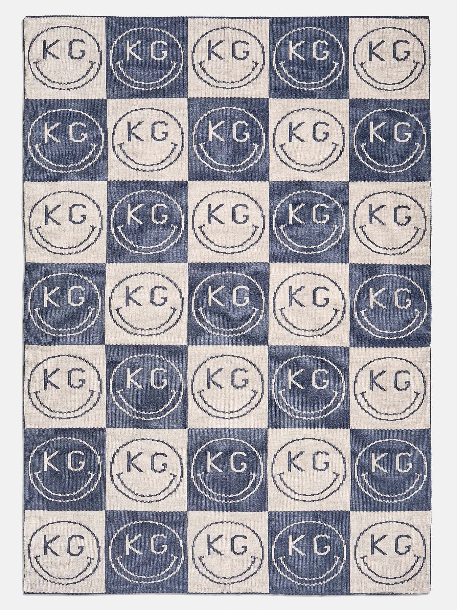 All Smiles Custom Blanket - Denim Blue/Stone