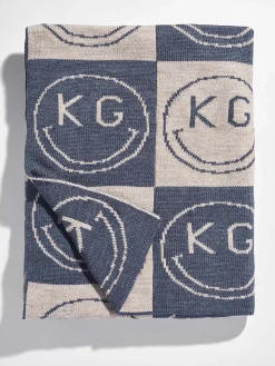 All Smiles Custom Blanket - Denim Blue/Stone