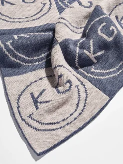 All Smiles Custom Blanket - Denim Blue/Stone