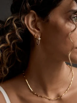 Astra Celestial Hoop Earrings - Gold/Pavé