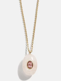 Aura Semi-Precious Pendant Necklace - Pink