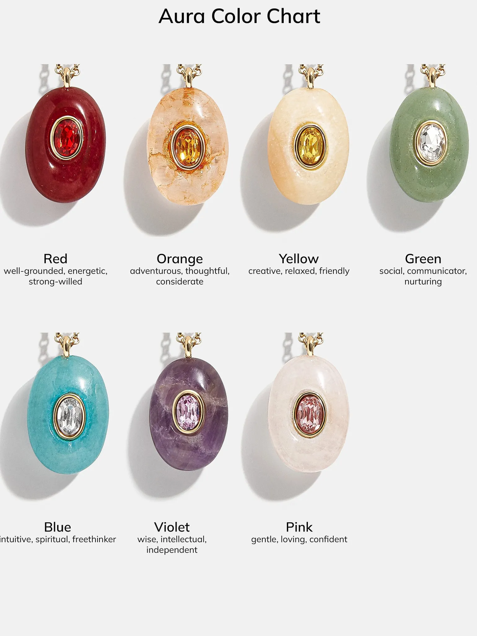 Aura Semi-Precious Pendant Necklace - Pink