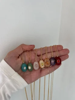 Aura Semi-Precious Pendant Necklace - Green