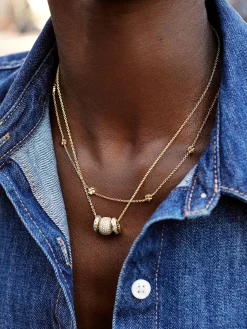 Beaded Custom Charm Necklace - Gold