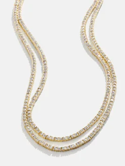Becca Layered Tennis Necklace - Gold/Pavé