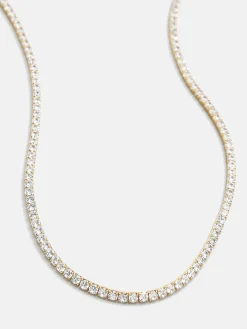 Bennett 18K Gold Vermeil Adjustable Classic Tennis Necklace - Gold/Pavé