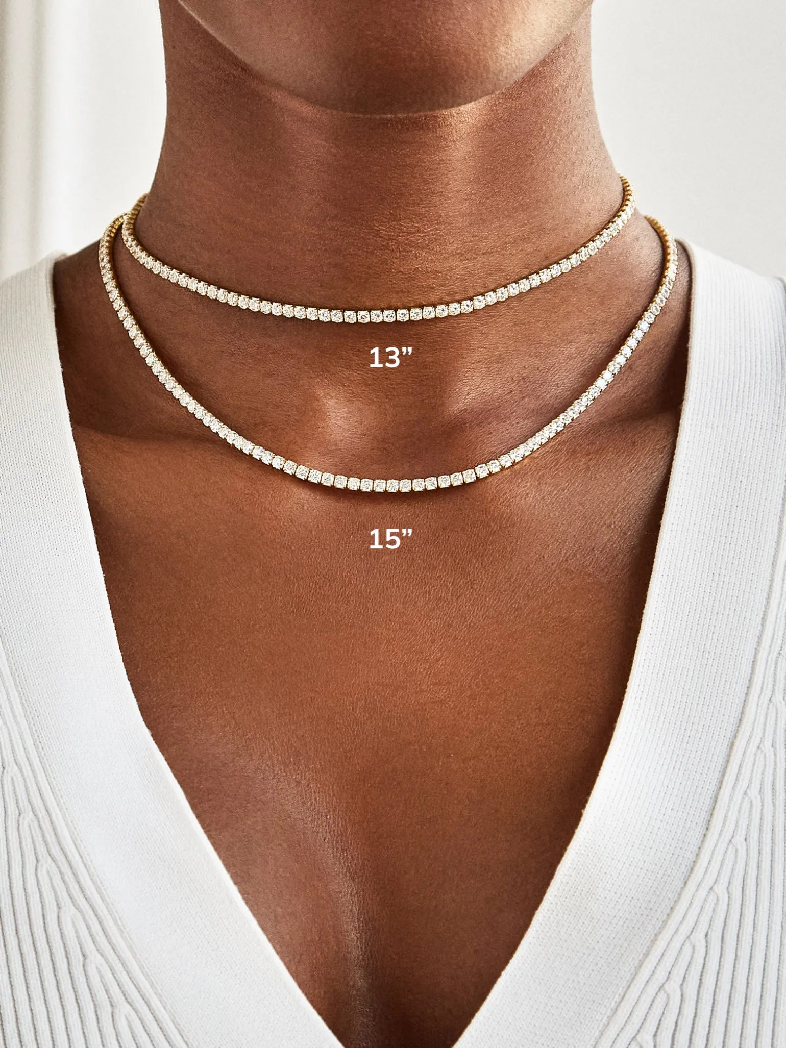 Bennett 18K Gold Vermeil Adjustable Classic Tennis Necklace - Gold/Pavé