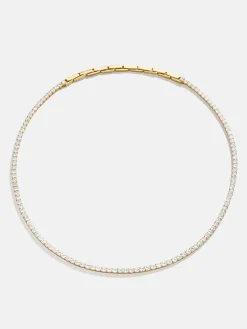 Bennett 18K Gold Vermeil Adjustable Classic Tennis Necklace - Gold/Pavé