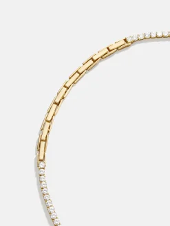 Bennett 18K Gold Vermeil Adjustable Classic Tennis Necklace - Gold/Pavé