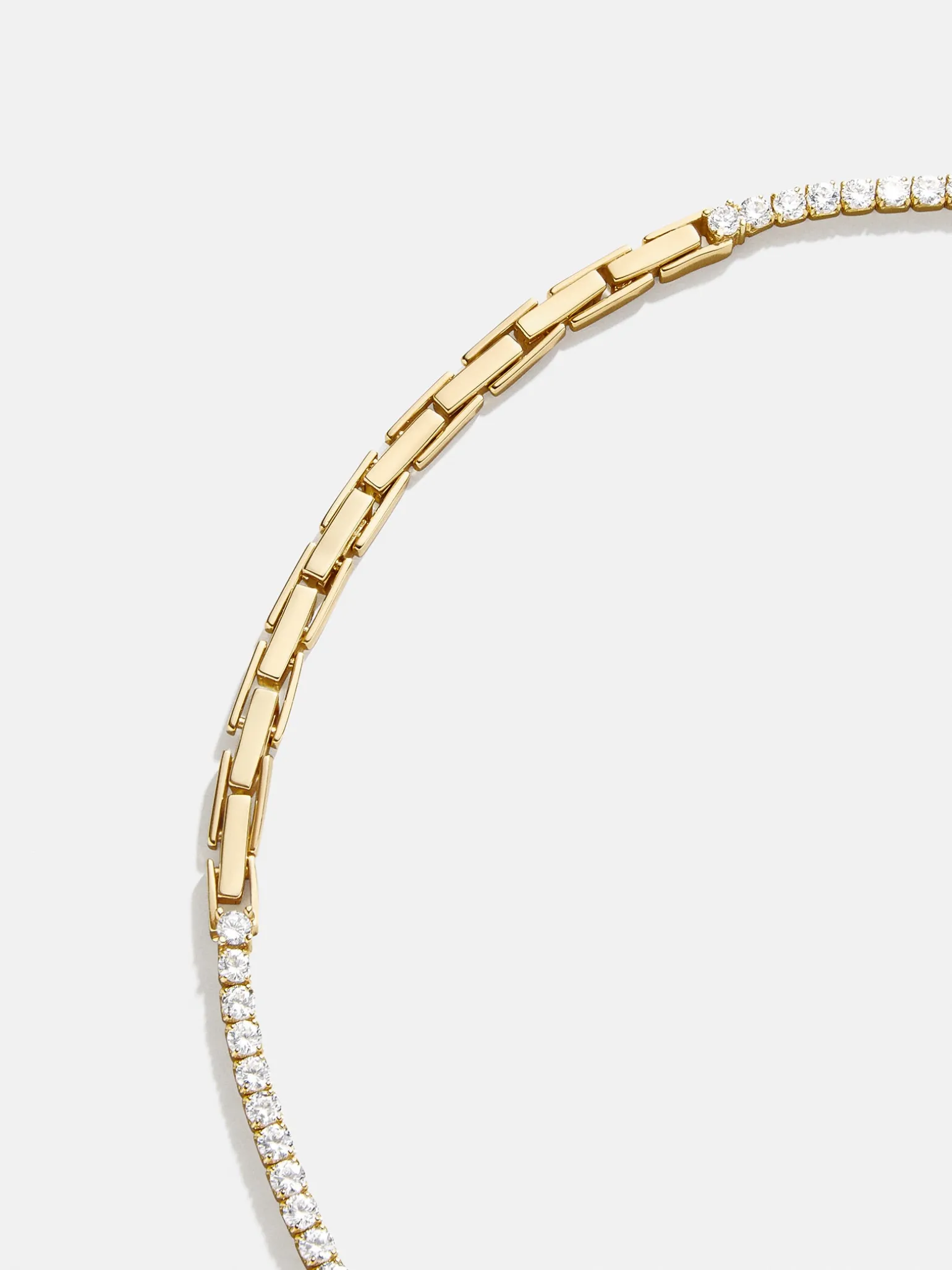 Bennett 18K Gold Vermeil Adjustable Classic Tennis Necklace - Gold/Pavé