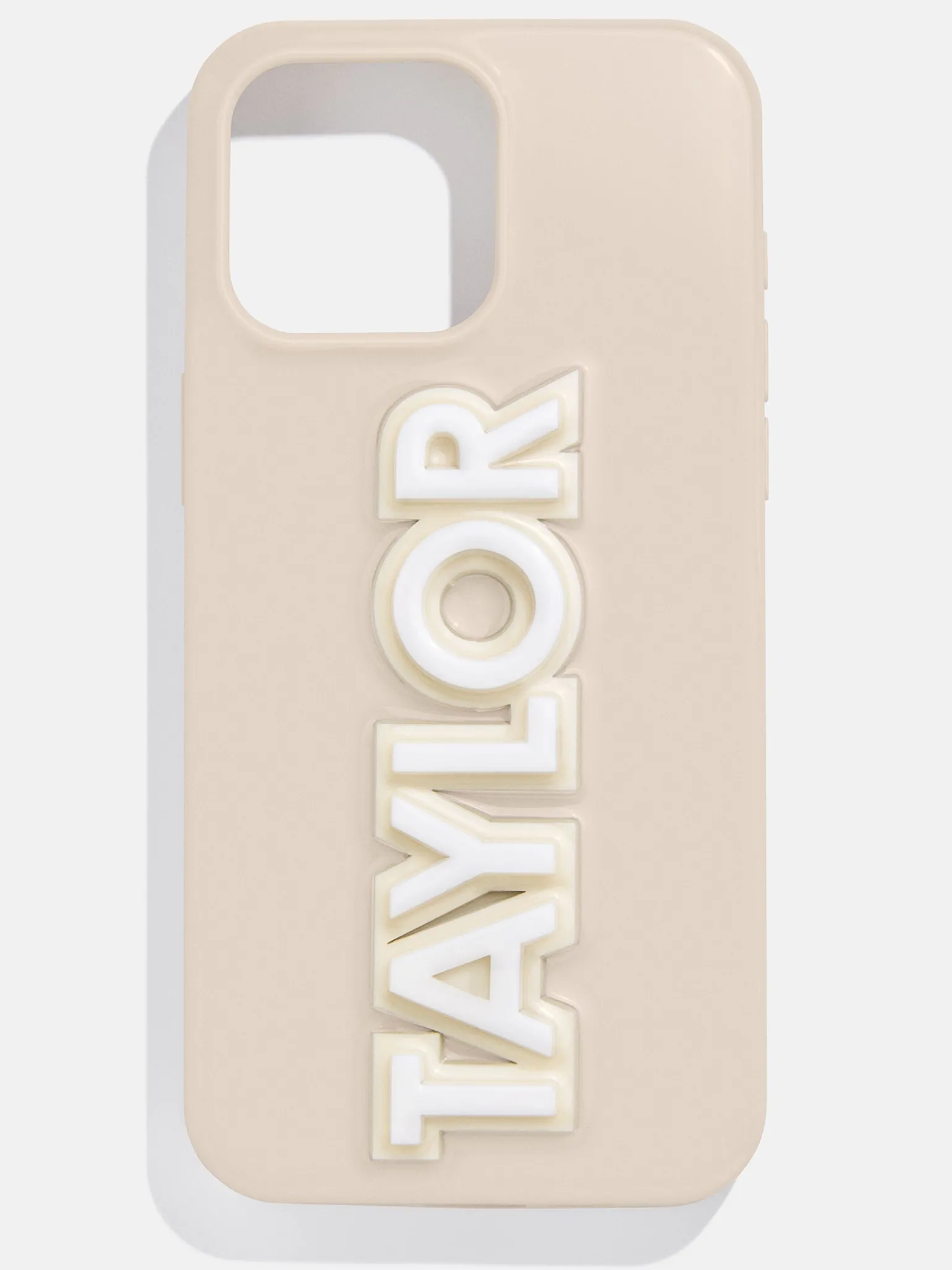 Block Font Custom iPhone Case - Beige/White