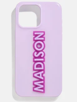 Block Font Custom iPhone Case - Lavender/Purple
