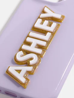 Block Font Custom iPhone Case - Lavender/White