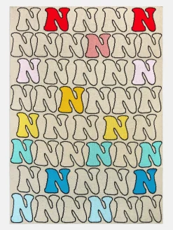 Bubble Initial Standout Custom Blanket - Beige/Multi