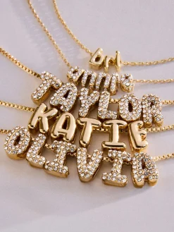 Bubble Letter Custom Necklace - Extra Small Bubble Letter