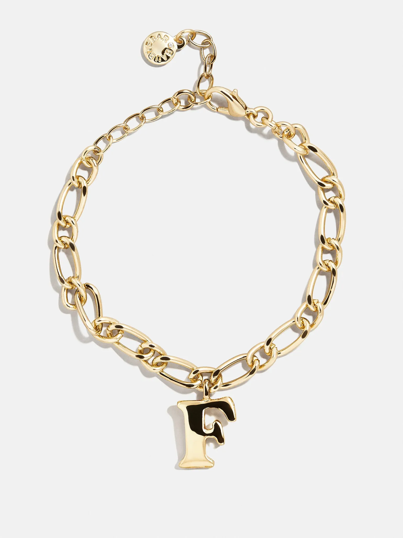 Chunky Charm Initial Bracelet - Gold