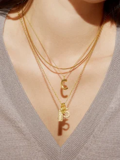 Classic Gold Initial Necklace - Gold Plated Brass