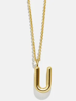 Classic Gold Initial Necklace - Gold Plated Brass
