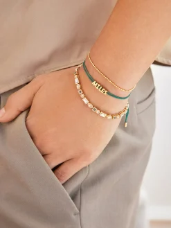 Custom Cord Bracelet - Dark Green