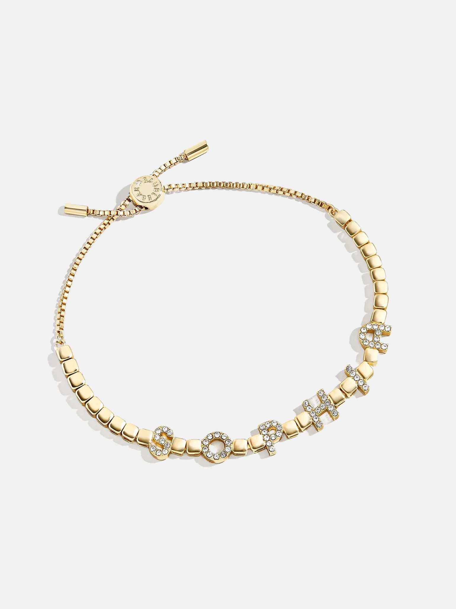 Custom Nameplate Tennis Bracelet - Gold/Pavé