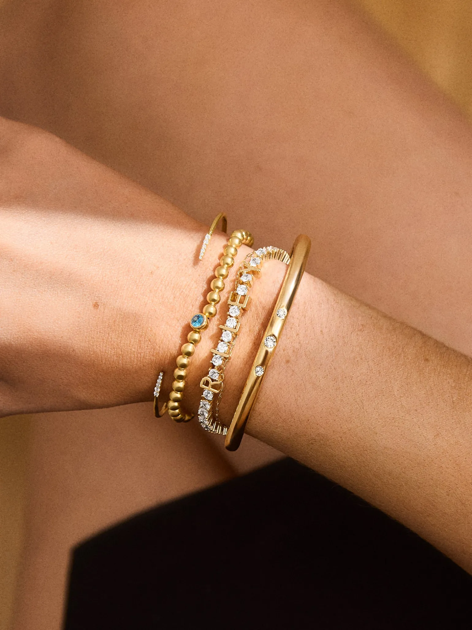Custom Tennis Bracelet - Gold/Pavé