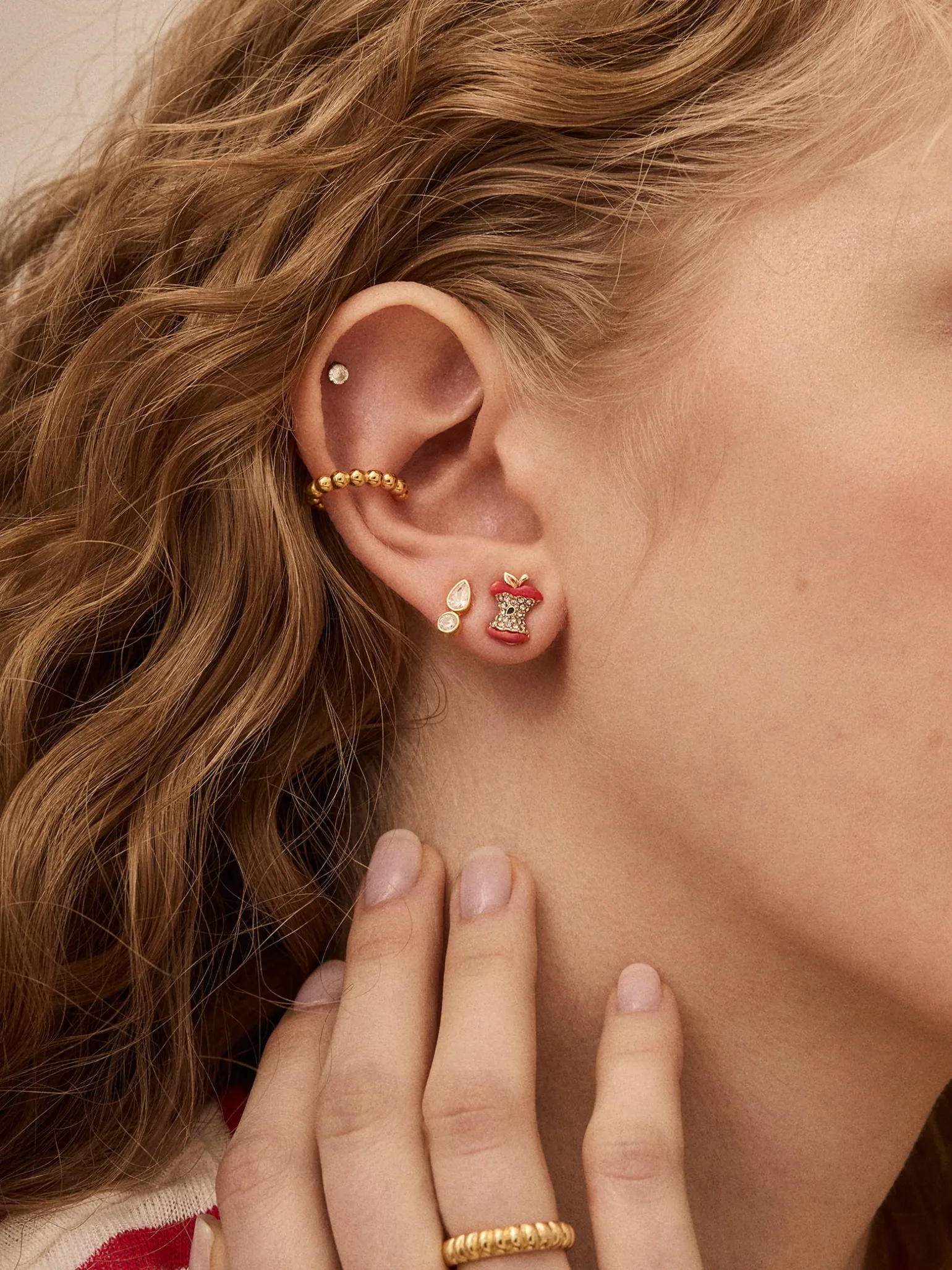 Cute To The Core Apple Earrings - Apple
