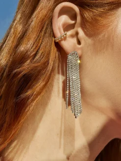 Deirdre Earrings - Silver/Pavé
