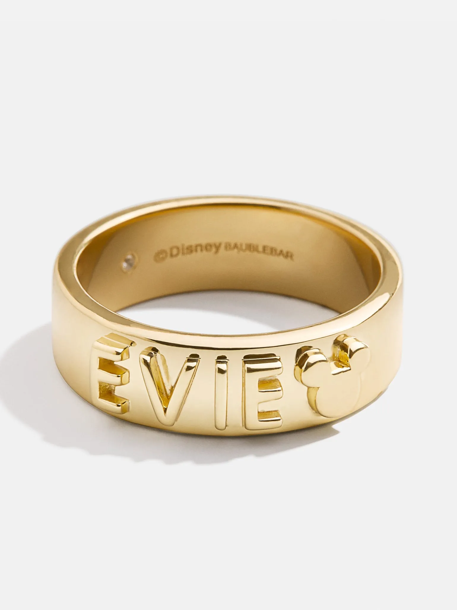 Disney 18K Gold Plated Sterling Silver Custom Block Ring - Gold/Pavé