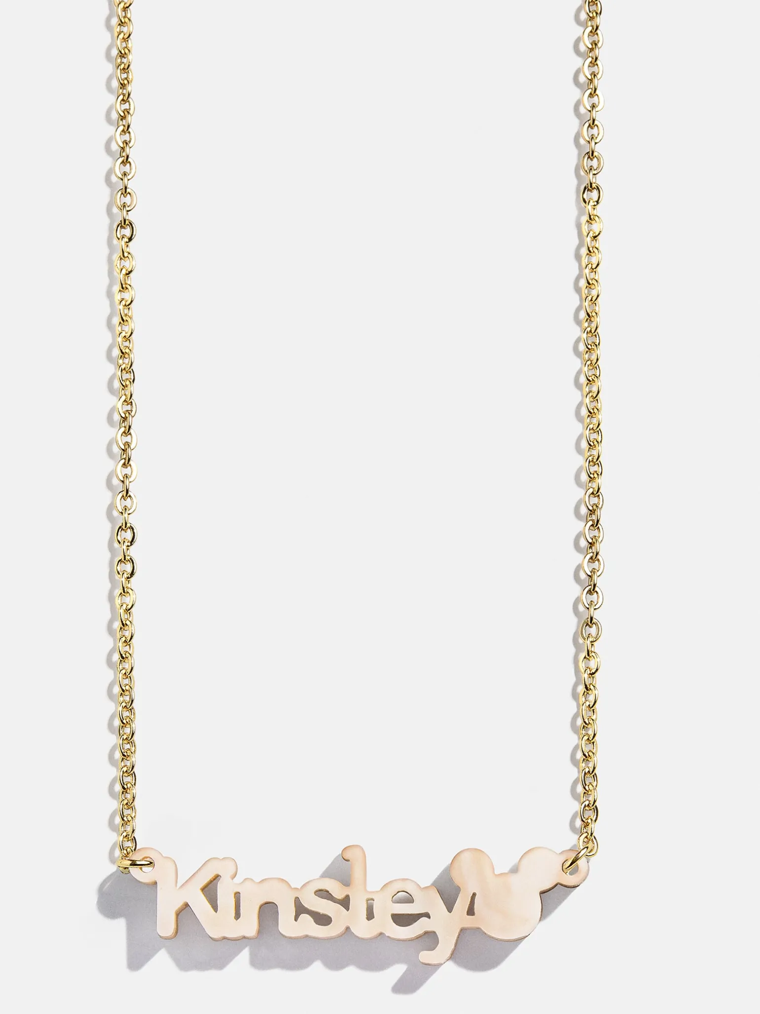 Disney Mickey Mouse Acrylic Custom Nameplate Necklace - Blonde Marble
