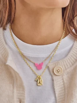 Disney Mickey Mouse Acrylic Custom Necklace - Translucent Magenta