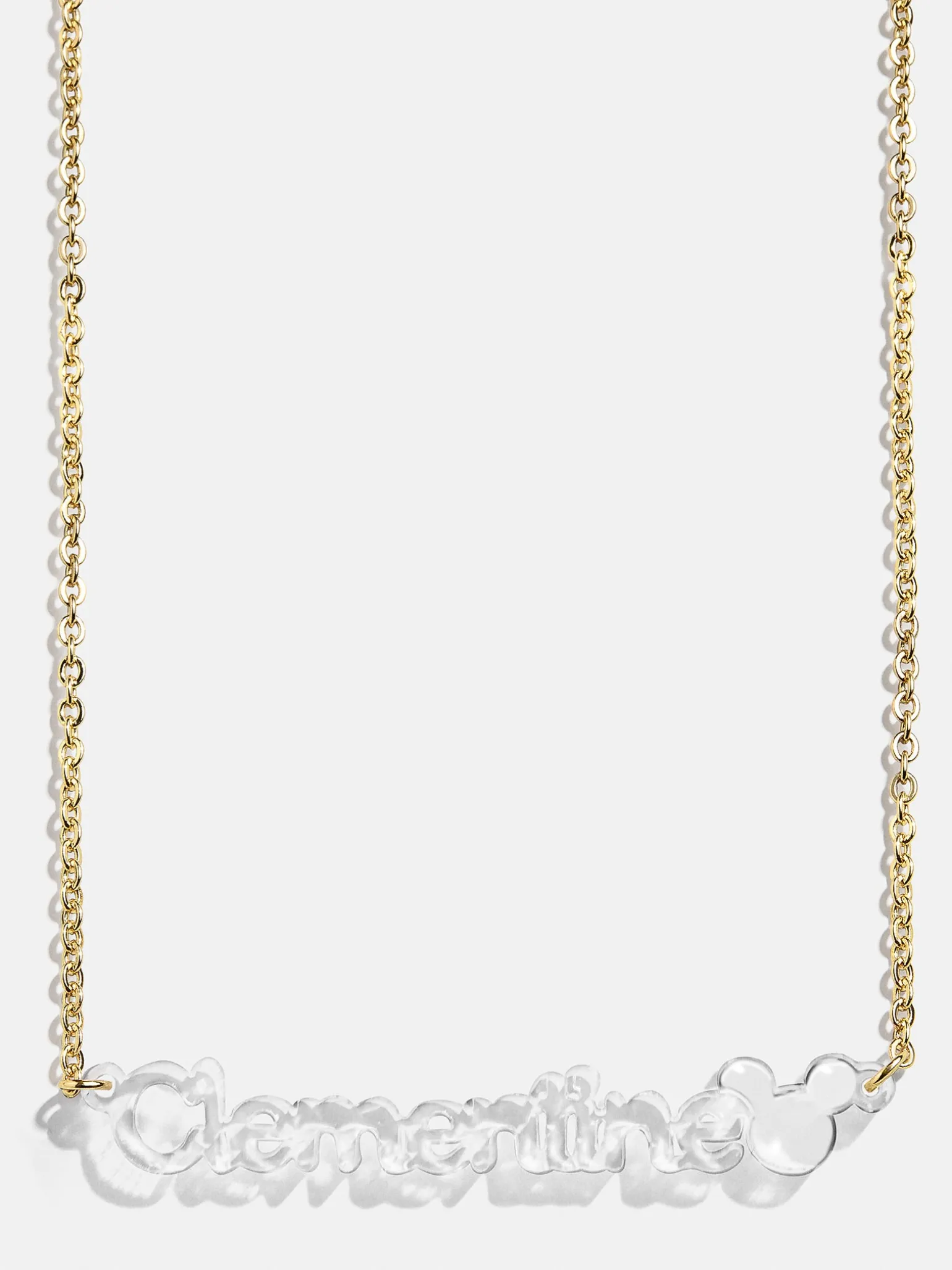 Disney Mickey Mouse Acrylic Custom Nameplate Necklace - Clear