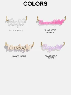 Disney Mickey Mouse Acrylic Custom Nameplate Necklace - Clear