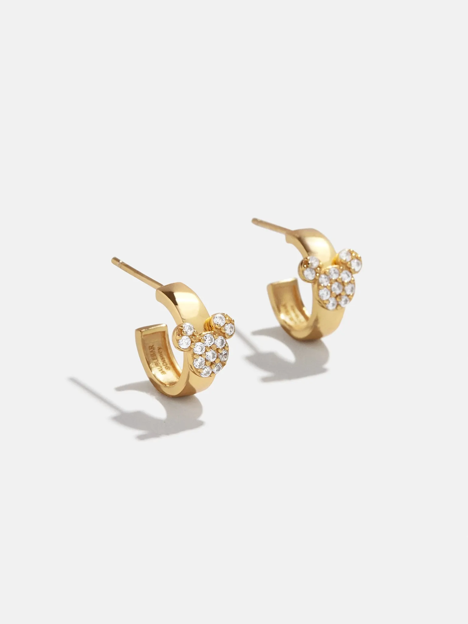Disney Mickey Mouse 18K Gold Plated Sterling Silver Chunky Earrings - Gold/Pavé