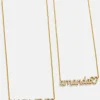Disney Mickey Mouse 18K Gold Plated Sterling Silver Custom Nameplate Necklace - Gold/Pavé