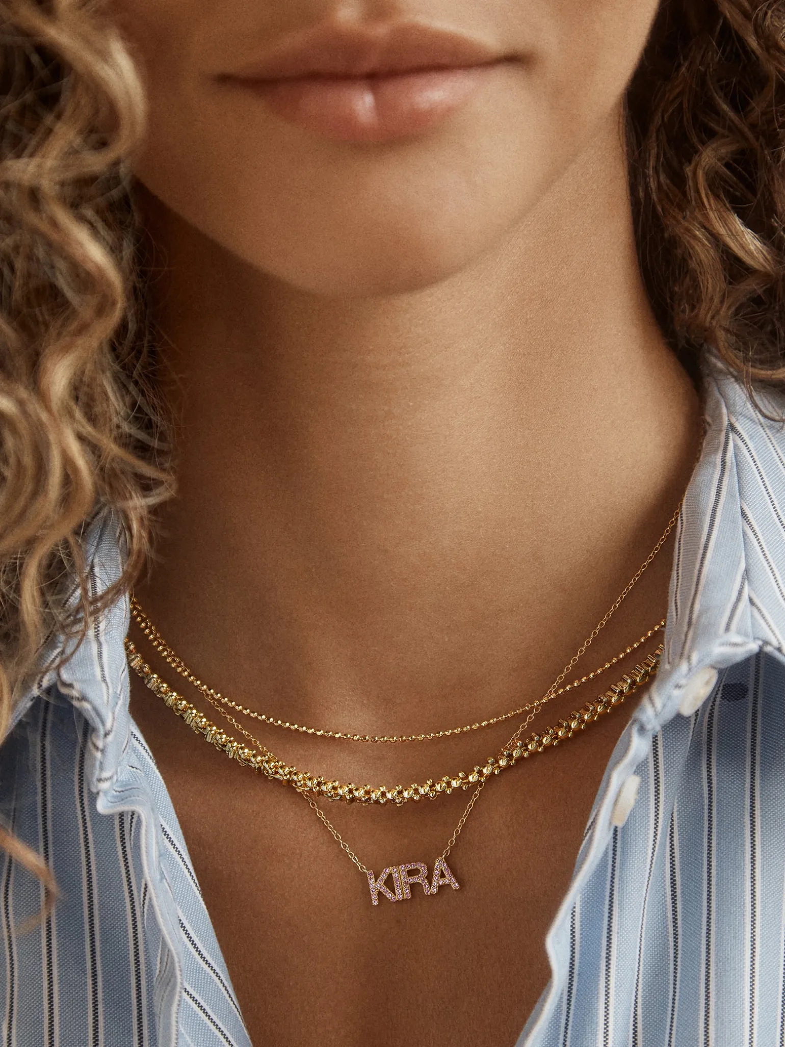 Disney Mickey Mouse Repeating Tennis Necklace - Gold