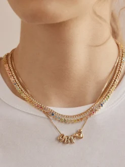 Disney Mickey Mouse Repeating Tennis Necklace - Multi