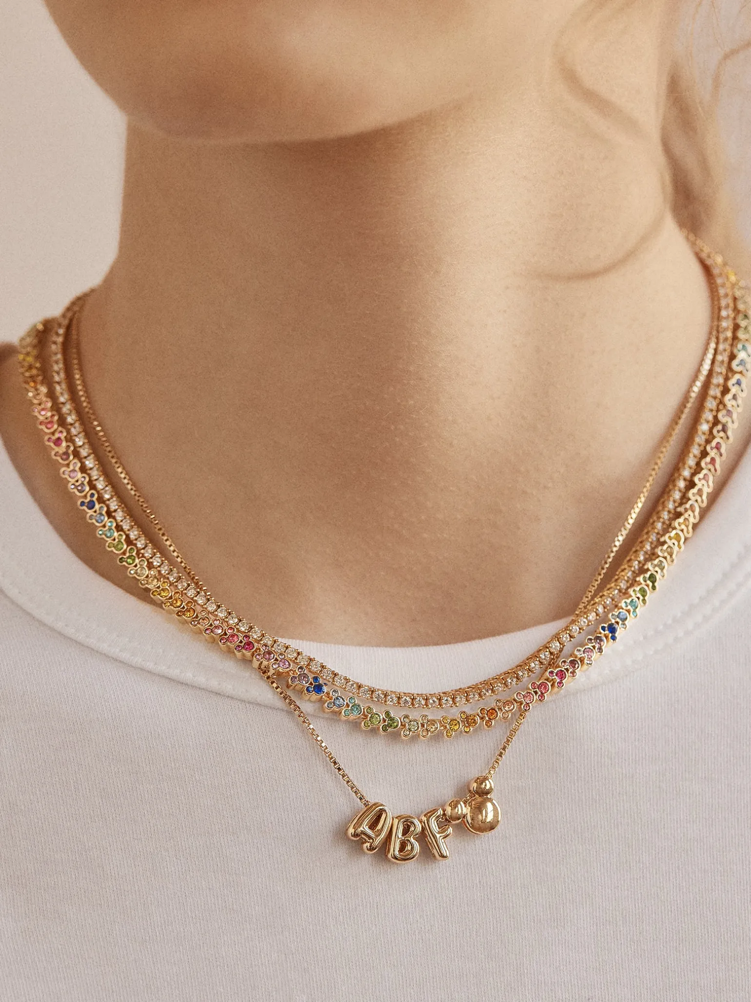 Disney Mickey Mouse Repeating Tennis Necklace - Multi