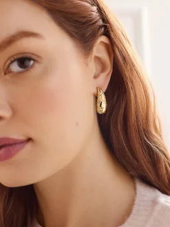 Disney Mickey Mouse Teardrop Earrings - Gold/Pavé