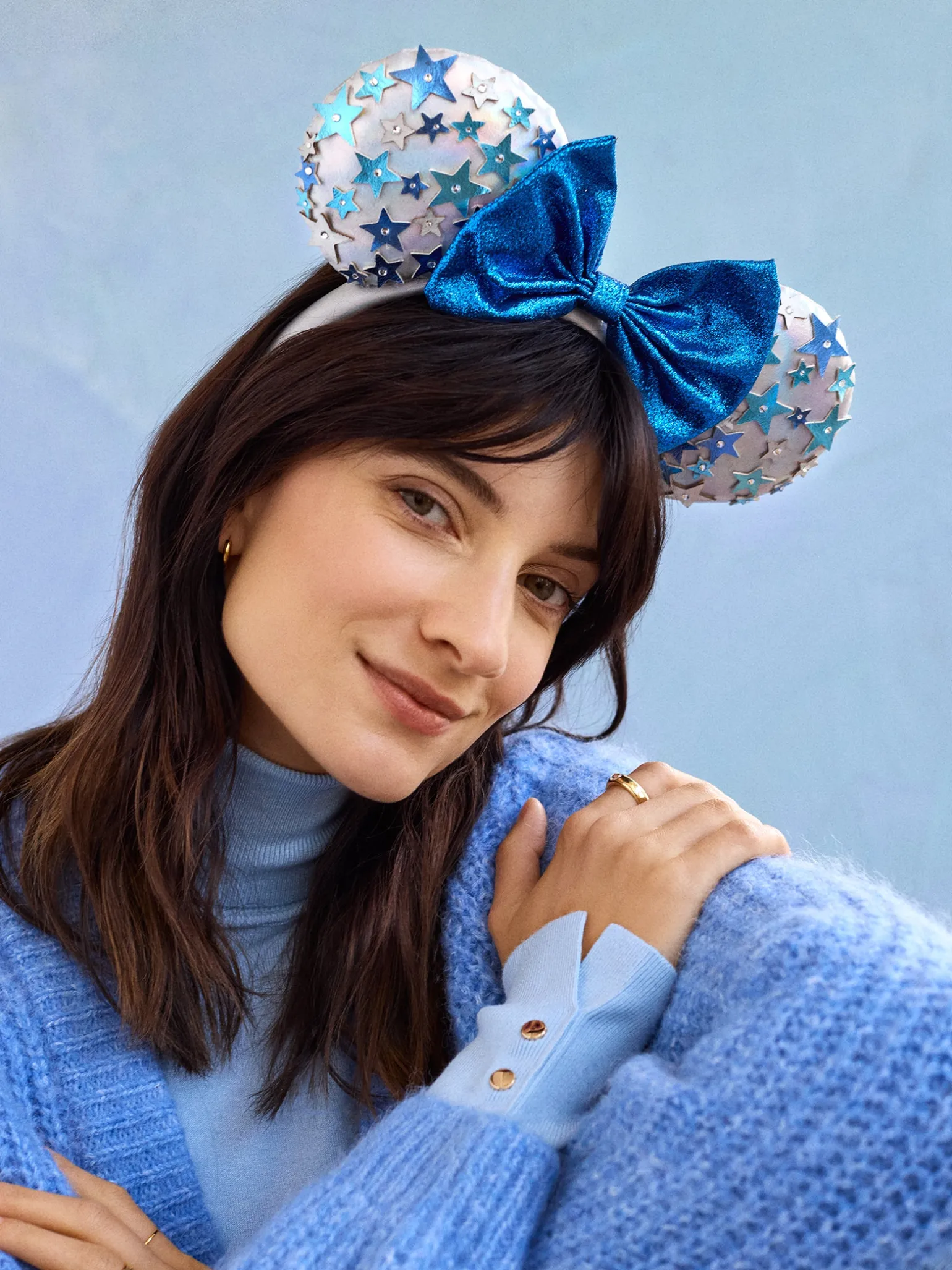 Disney Minnie Mouse Stars Ears Headband - Minnie Mouse Blue Star Ears