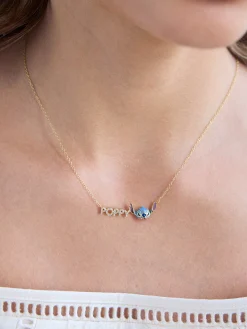 Disney Stitch Custom Nameplate Necklace - Mini Block