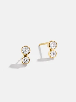 Drew 18K Gold Vermeil Earrings - Gold/Pavé