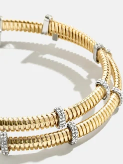 Eve Cuff Bracelet - Gold/Pavé