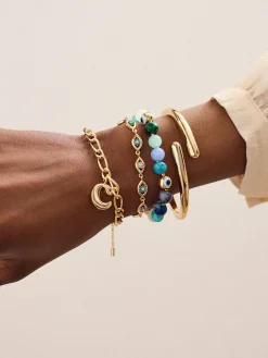Evil Eye Semi-Precious Stretch Bracelet - Blue